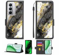 Aroepurt Funda Compatible para Realme P3x 5G Funda Case Carcasa Soporte [con lámina Protectora HD de dureza 9H] [Bloqueo RFID][Purpurina Dorada + Brillante] LPT-HDL