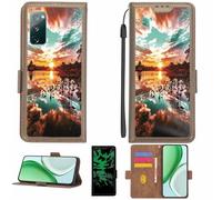 Aroepurt Funda Compatible para Samsung Galxy S20 Fe 4g Funda Case Carcasa Soporte [con lámina Protectora HD de dureza 9H] [Bloqueo RFID][Efecto Luminoso Oscuro] LPT-FJ