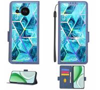 Aroepurt Funda Compatible para Sharp Aquos Sense 7 Plus 5g Funda Case Carcasa Soporte [con lámina Protectora HD de dureza 9H] [Bloqueo RFID][Efecto de refracción] LPT-LS