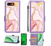 Aroepurt Funda Compatible para Swissvoice C50s Funda Case Carcasa Soporte [con lámina Protectora HD de dureza 9H] [Bloqueo RFID][Purpurina Dorada + Brillante] LPT-FDL