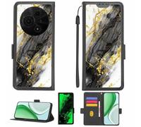 Aroepurt Funda Compatible para TCL 60 Se T517H Funda Case Carcasa Soporte [con lámina Protectora HD de dureza 9H] [Bloqueo RFID][Purpurina Dorada + Brillante] LPT-HDL