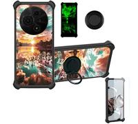 Aroepurt Funda Compatible para TCL 60 Se T517H Funda Case Carcasa Soporte Cover [con 9H Dureza HD Protector Pantalla] PC + Silicona Soporte YGH-FJ