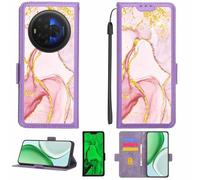 Aroepurt Funda Compatible para TCL NXTPAPER 60 Ultra Funda Case Carcasa Soporte [con lámina Protectora HD de dureza 9H] [Bloqueo RFID][Purpurina Dorada + Brillante] LPT-FDL