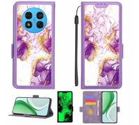 Aroepurt Funda Compatible para Ulefone Note 15 Funda Case Carcasa Soporte [con lámina Protectora HD de dureza 9H] [Bloqueo RFID][Purpurina Dorada + Brillante] LPT-ZDL