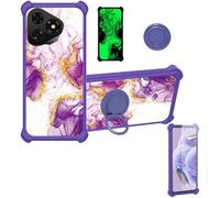 Aroepurt Funda Compatible para Ulefone Note 19 Pro Funda Case Carcasa Soporte Cover [con 9H Dureza HD Protector Pantalla] PC + Silicona Soporte JSZ-ZDL