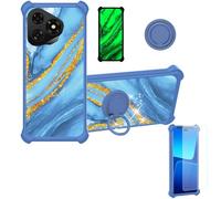 Aroepurt Funda Compatible para Ulefone Note 19 Pro Funda Case Carcasa Soporte Cover [con 9H Dureza HD Protector Pantalla] PC + Silicona Soporte JSL-LDL