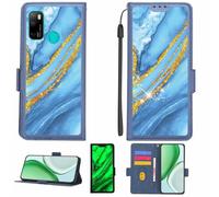 Aroepurt Funda Compatible para Ulefone Note 9P Funda Case Carcasa Soporte [con lámina Protectora HD de dureza 9H] [Bloqueo RFID][Purpurina Dorada + Brillante] LPT-LDL
