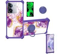 Aroepurt Funda Compatible para Vivo IQoo Z10X 5G Funda Case Carcasa Soporte Cover [con 9H Dureza HD Protector Pantalla] PC + Silicona Soporte JSZ-ZDL
