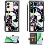 Aroepurt Funda Compatible para Vivo V40 Se 5g Funda Case Carcasa Soporte [con lámina Protectora HD de dureza 9H] [Bloqueo RFID][Efecto de refracción] LPT-HS