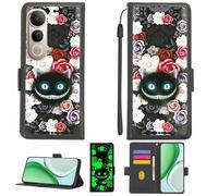 Aroepurt Funda Compatible para Vivo V50 Lite Funda Case Carcasa Soporte [con lámina Protectora HD de dureza 9H] [Bloqueo RFID][Efecto Luminoso Oscuro] LPT-LZM