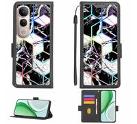 Aroepurt Funda Compatible para Vivo V50 Lite Funda Case Carcasa Soporte [con lámina Protectora HD de dureza 9H] [Bloqueo RFID][Efecto de refracción] LPT-HS