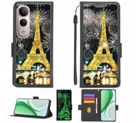 Aroepurt Funda Compatible para Vivo V50 Lite Funda Case Carcasa Soporte [con lámina Protectora HD de dureza 9H] [Bloqueo RFID][Purpurina Dorada + Brillante] LPT-TT