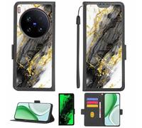 Aroepurt Funda Compatible para Vivo X200 Ultra V2454Da V2454A Funda Case Carcasa Soporte [con lámina Protectora HD de dureza 9H] [Bloqueo RFID][Purpurina Dorada + Brillante] LPT-HDL