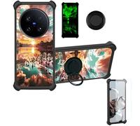 Aroepurt Funda Compatible para Vivo X200 Ultra V2454Da V2454A Funda Case Carcasa Soporte Cover [con 9H Dureza HD Protector Pantalla] PC + Silicona Soporte YGH-FJ