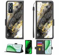 Aroepurt Funda Compatible para Vivo Y76s 5g 2021 Funda Case Carcasa Soporte [con lámina Protectora HD de dureza 9H] [Bloqueo RFID][Purpurina Dorada + Brillante] LPT-HDL