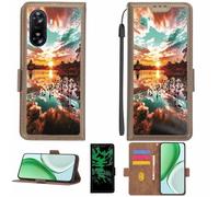 Aroepurt Funda Compatible para Wiko Hi Enjoy 60s Funda Case Carcasa Soporte [con lámina Protectora HD de dureza 9H] [Bloqueo RFID][Efecto Luminoso Oscuro] LPT-FJ