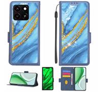 Aroepurt Funda Compatible para Zte Blade A35 Funda Case Carcasa Soporte [con lámina Protectora HD de dureza 9H] [Bloqueo RFID][Purpurina Dorada + Brillante] LPT-LDL