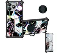 Aroepurt Funda Compatible para ZTE Blade A36 Z2472 Funda Case Carcasa Soporte Cover [con 9H Dureza HD Protector Pantalla] PC + Silicona Soporte IMDH-HS