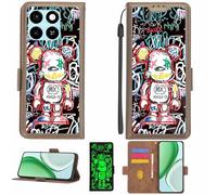 Aroepurt Funda Compatible para ZTE Blade A55 Z2450 Funda Case Carcasa Soporte [con lámina Protectora HD de dureza 9H] [Bloqueo RFID][Efecto Luminoso Oscuro] LPT-MXX