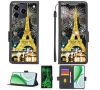 Aroepurt Funda Compatible para ZTE Blade A56 Pro Z2474 Funda Case Carcasa Soporte Cover [con 9H Dureza HD Protector Pantalla][Bloqueo RFID][Purpurina Dorada + Brillante] PTH-TT