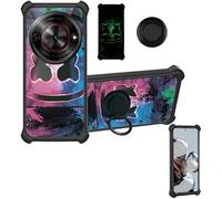 Aroepurt Funda Compatible para ZTE Blade A75 5G Z2357N Funda Case Carcasa Soporte Cover [con 9H Dureza HD Protector Pantalla] PC + Silicona Soporte YGH-BQ