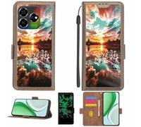 Aroepurt Funda Compatible para ZTE Blade V60 Funda Case Carcasa Soporte [con lámina Protectora HD de dureza 9H] [Bloqueo RFID][Efecto Luminoso Oscuro] LPT-FJ