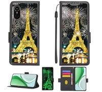Aroepurt Funda Compatible para ZTE Optus X Start 5 P505 Funda Case Carcasa Soporte Cover [con 9H Dureza HD Protector Pantalla][Bloqueo RFID][Purpurina Dorada + Brillante] PTH-TT