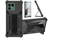 Aroepurt Funda para Fairphone 4 Fairphone4 5G Funda Carcasa Case Cover [con Protector de Pantalla de Cristal Templado] Híbrida [Soporte Plegable Magnético] [Esmerilado antihuellas] Negro