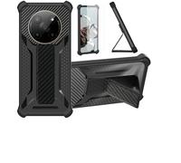 Aroepurt Funda para General Mobile GM Phoenix 5G G901 Funda Carcasa Case Cover [con Protector de Pantalla de Cristal Templado] Híbrida [Soporte Plegable Magnético] [Esmerilado antihuellas] Negro