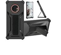 Aroepurt Funda para Gigaset Gx4 Funda Carcasa Case Cover [con Protector de Pantalla de Cristal Templado] Híbrida [Soporte Plegable Magnético] [Esmerilado antihuellas] Negro
