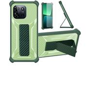 Aroepurt Funda para SPC Discovery 2 Funda Carcasa Case Cover [con Protector de Pantalla de Cristal Templado] Híbrida [Soporte Plegable Magnético] [Esmerilado antihuellas] Verde