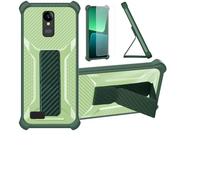 Aroepurt Funda para SPC Zeus 4G Pro Funda Carcasa Case Cover [con Protector de Pantalla de Cristal Templado] Híbrida [Soporte Plegable Magnético] [Esmerilado antihuellas] Verde