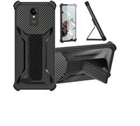 Aroepurt Funda para SPC Zeus 4G Pro Funda Carcasa Case Cover [con Protector de Pantalla de Cristal Templado] Híbrida [Soporte Plegable Magnético] [Esmerilado antihuellas] Negro