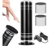 Arofaue 1000 rpm - Eliminador de callos eléctrico profesional, profesional, velocidad regulable, con 60 piezas de papel de lija de repuesto para pieles duras muertas y agrietadas (negro)