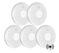 Aroha Link Detector de Humo y Monóxido de Carbono Interconectado - Batería de 10 Años - Alarma de Monóxido de Carbono, Alarma de Incendio - 5 Piezas