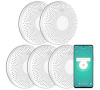 Aroha Smart Connect Detector de Humo y Monóxido de Carbono WiFi - Batería de 10 Años - Alarma de CO & Incendio, Tuya & Smartlife - 5 Piezas