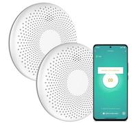 Aroha Smart Connect Detector de Humo y Monóxido de Carbono WiFi - Batería de 10 Años - Alarma de CO & Incendio, Tuya & Smartlife - 2 Piezas