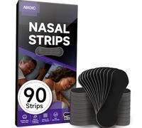 AROIC Tiras nasales, 90 tiras nasales negras de rendimiento para respirar, a prueba de sudor, tiras de nariz anchas adhesivas para ronquidos, dormir, deportes (ajuste universal para hombres y mujeres)