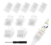 Aroidful 10 conectores de Tira LED de 3 pines, conectores de barra de luz led para tira de luz LED WS2811 WS2812B impermeable y no impermeable de 10 mm