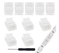 Aroidful 10 pcs Conector LED de 4 pines, Conector rápido de barra de Tira Luz LED para tira RGB 5050/3528 impermeable y no impermeable de 10mm