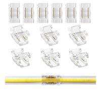 Aroidful 12 Piezas Mini LED COB 2 Pin 8mm Conector, tira sin soldadura y conector de cinta, para LED COB 2 Pin 8mm