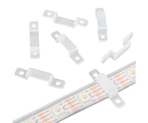 Aroidful Clip de Fijación Cinta LED 10mm,100pcs Attache Cinta LED para Soportes de Fijación Clips Cinta LED 10mm Ancho Impermeable, sin visor