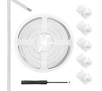Aroidful Kit de Conector de Barra de Luz LED de 2 Pines, Paquete de 5 Conectores de Barra de Luz de 8 mm y Cable de Extensión de 10 m para Barras de Luz Monocromáticas Impermeables y No Impermeables
