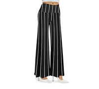 Arolina Palazzo - Pantalones de descanso elásticos de pierna ancha para mujer, estilo casual, cómodos, de cintura alta, Rayas verticales., S
