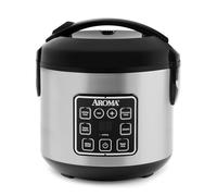 Aroma 8 tazas de acero inoxidable Cool Touch Digital arroz/multicooker/vapor de alimentos, color negro