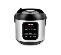 AROMA® - Arrocera digital, 4 tazas (sin cocinar) / 8 tazas (cocida), vaporizador, multicocina, olla de avena, mantiene caliente automáticamente, 2 cuartos de galón, exterior de acero inoxidable