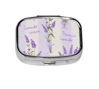 Aroma de temporada de lavanda encantador, Pastillero cuadrado para bolsillo o monedero, pequeño contenedor de pastillas, organizador de pastillas de viaje