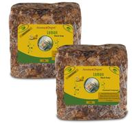 Aroma Depot Jabón negro africano crudo con limón, jabón 100% natural para acné, eccema, psoriasis, eliminación de cicatrices, limpieza facial y C, 400 ml (paquete de 2)
