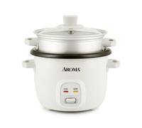 Aroma Housewares 4 tazas (cocinadas) / 1 cuarto Arroz y grano con modo de calentamiento automático, vaporizador, operación con un solo toque, blanco (ARC-302-1NG), 2 tazas (arroz crudo)