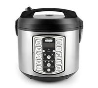 Aroma Housewares ARC-5000SB Digital Rice, Food Steamer, Slow, Grain Cooker, Stainless Exterior/Nonstick Pot, 10-cup uncooked/20-cup cooked/4QT, Silver, Black